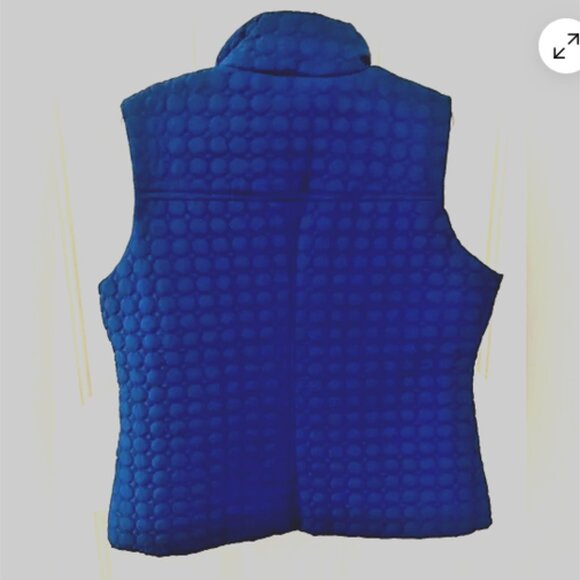 Quilted Blue Vest Blue Jane Ashley Size L Zip Front - Picture 2 of 3